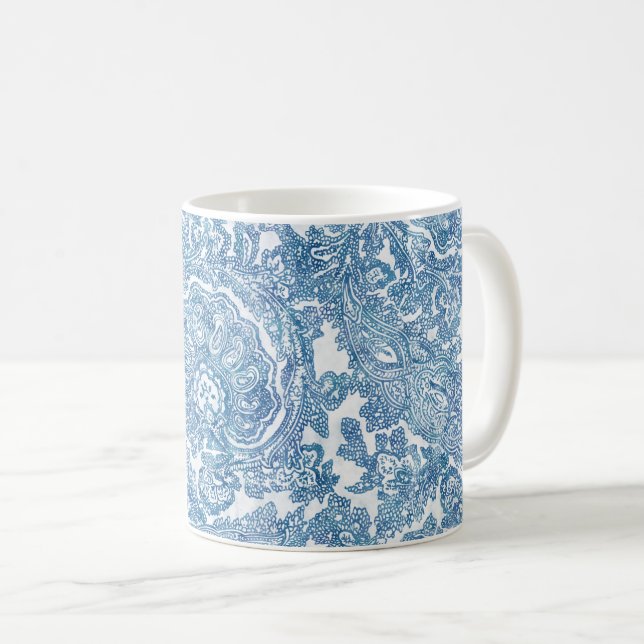 Mug Motif Blue Boho Paisley (Devant droit)