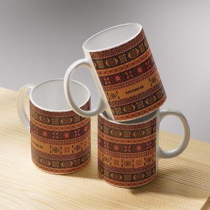 Mug Motif Bohème Tribal Ethnique en Terracotta Traditi