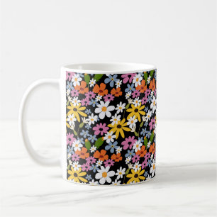 Mug Motif botanique coloré sans couture dessiné à la m