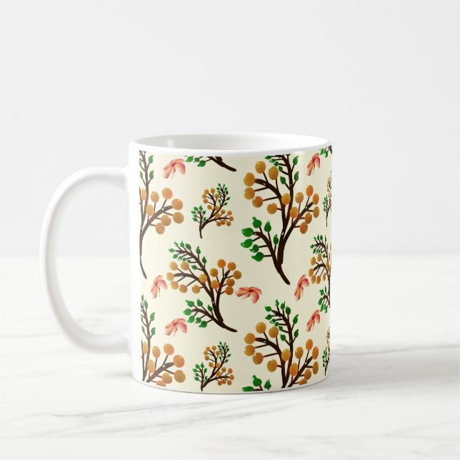 Mug Motif botanique sans couture avec une branche de f (Gauche)