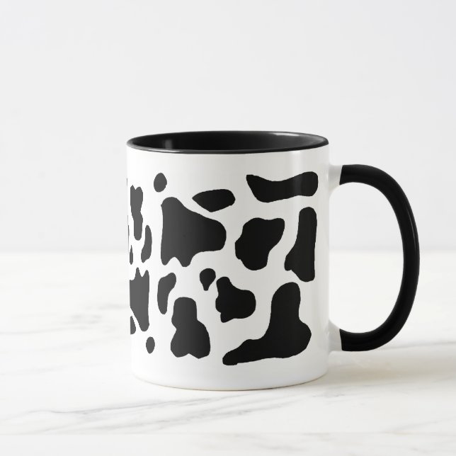 Mug Motif brouillé noir et blanc d'impression de vache (Droite)
