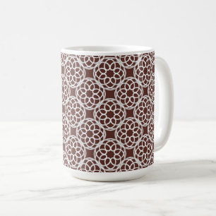 Mug Motif Brown blanc géométrique sans couture