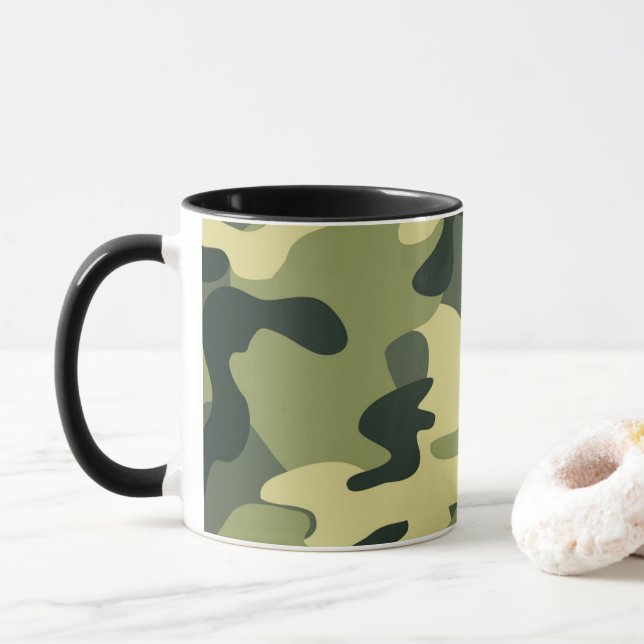 Mug Motif camouflage Armée verte (Avec donut)