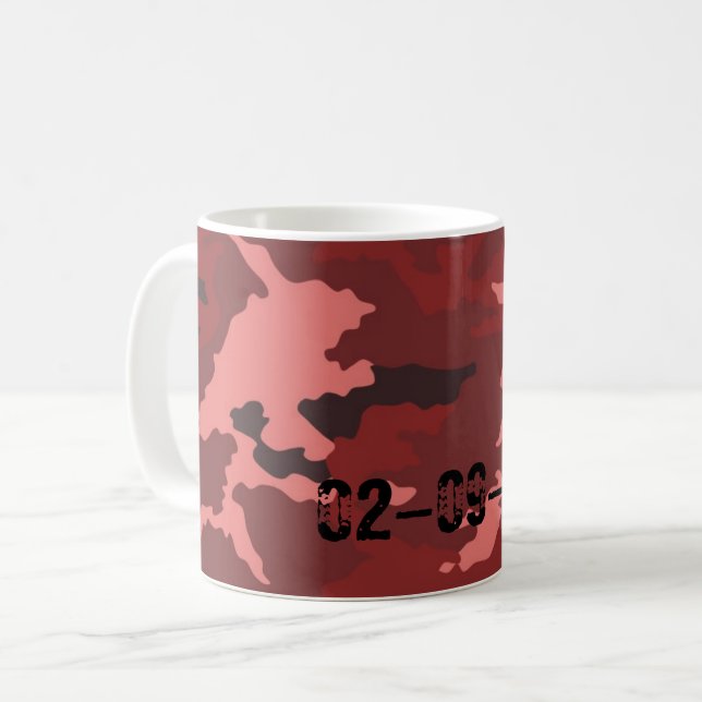 Mug Motif camouflage rouge rose marron (Devant gauche)