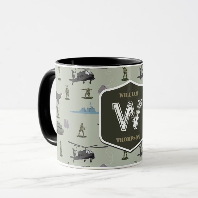 Mug Motif camouflage vert de l'armée militaire (Devant gauche)
