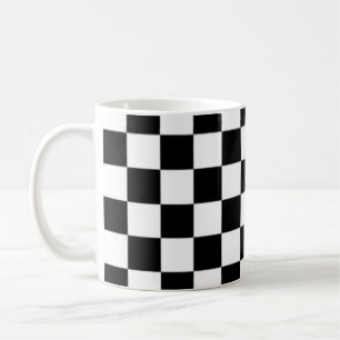 Mug Motif carré à carreaux noir et blanc