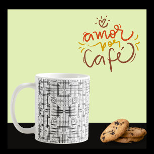 Mug Motif Carré géométrique noir et blanc