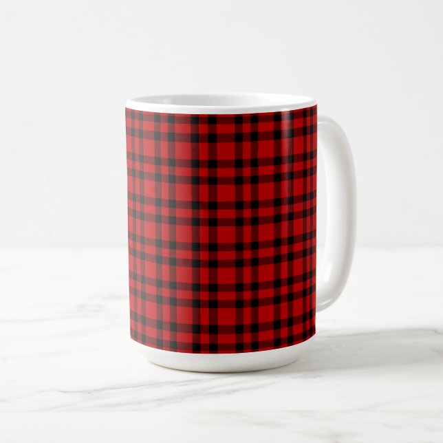Mug Motif carreaux rouge et noir (Devant droit)