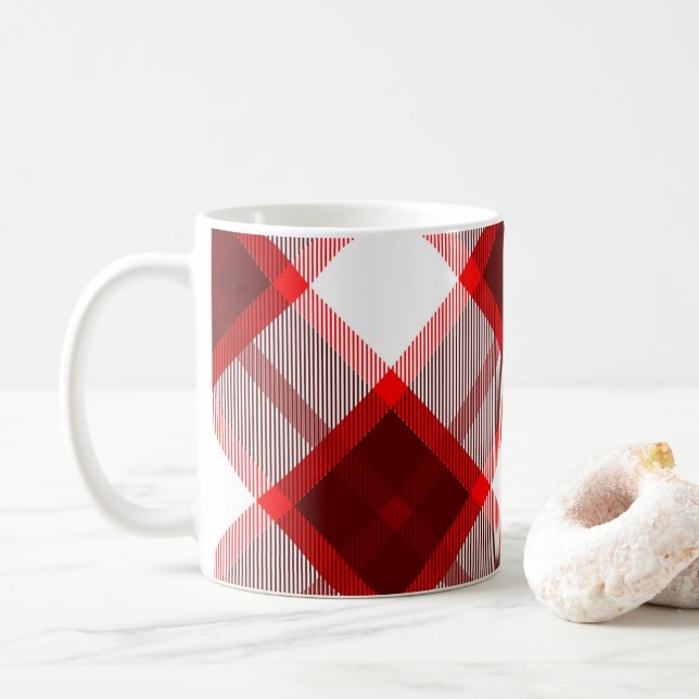 Mug Motif carreaux rouges (Avec donut)