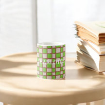 Motif carreaux vert marron rustique et confortable