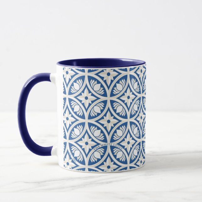 Mug Motif Carrelage Lotus Côtier - Le Lotus Blanc (Gauche)