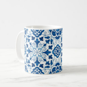 Mug Motif carrelage vintage portugais bleu azulejos