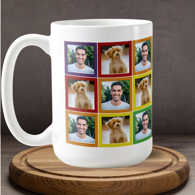 Mug Motif Carrés Photo Patchwork Arc-en-Ciel pour Anim (Créateur téléchargé)