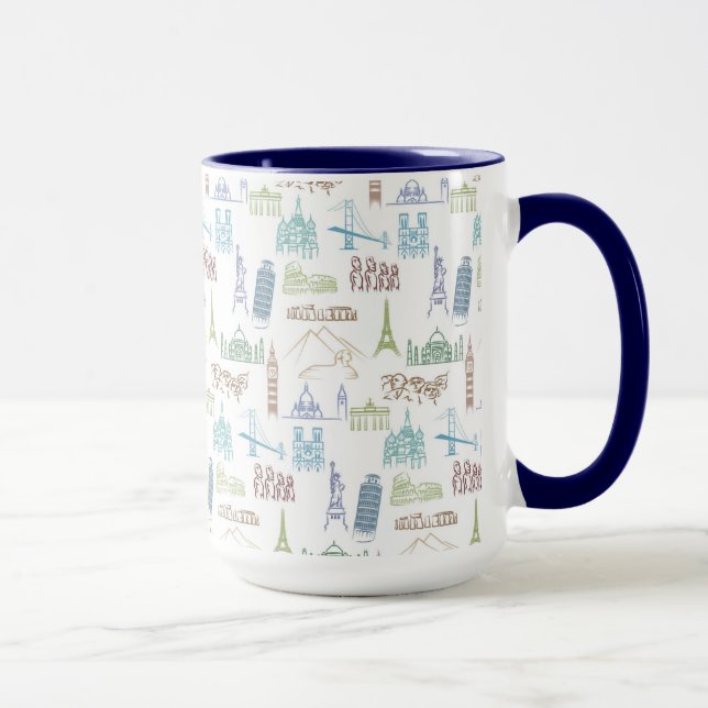 Mug Motif célèbre de points de repère (Droite)