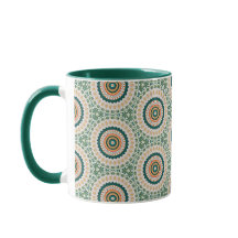 Motif Cercle Bohème Chic Vert Orange Et Bleu