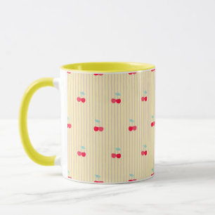 Mug Motif Cerise Rouge Rétro Pop