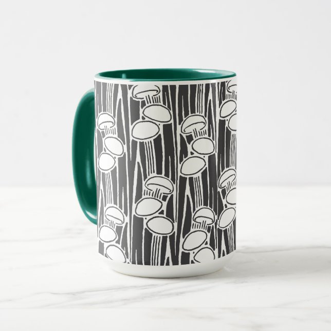 Mug Motif Champignons Et Herbe (Devant gauche)