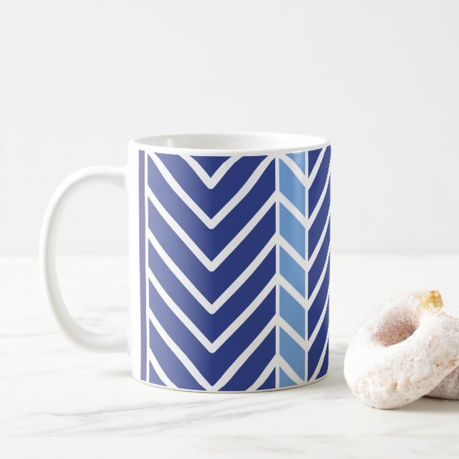 Mug Motif Chevron Bleu (Avec donut)