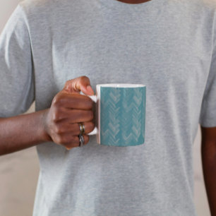Mug Motif Chevron en arête de hareng Turquoise