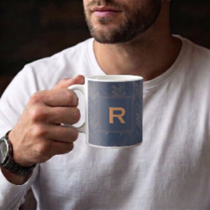 Mug Motif Chevron en os de herring Rétro Bleu Personne