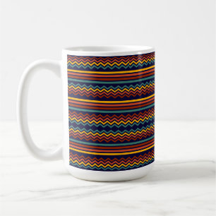 Mug Motif chevron rayé rétro des années 70 bleu marine