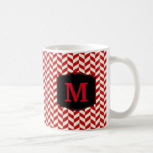 Mug Motif Chevron rouge et blanc Herringbone