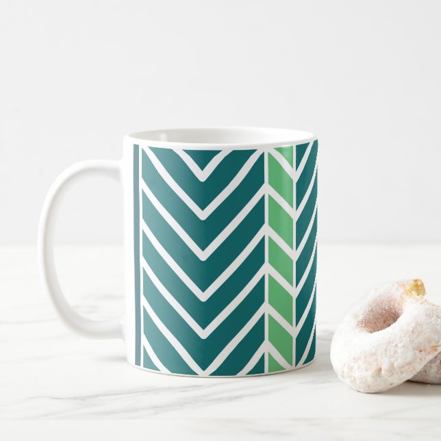 Mug Motif Chevron Sarcelle (Avec donut)