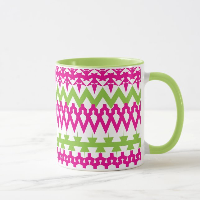 Mug Motif Chevron Tribal Rose Hot (Droite)