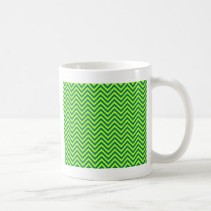 Mug Motif Chevron turquoise et Lime Green