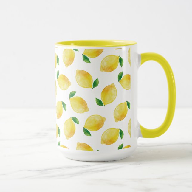 Mug Motif citron aquarelle (Droite)