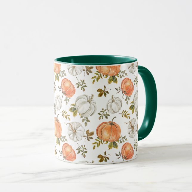 Mug Motif Citrouille d'aquarelle d'automne (Devant droit)