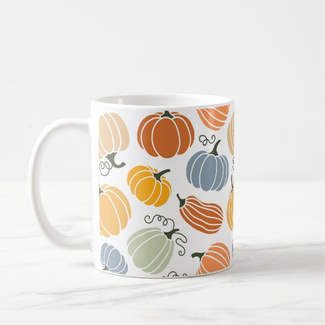 Mug Motif Citrouille d'automne coloré (Gauche)