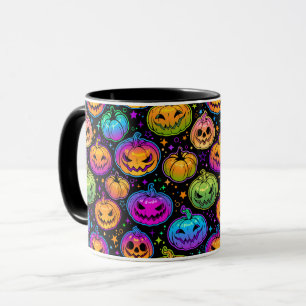 Mug Motif Citrouille d'Halloween brillant et multicolo