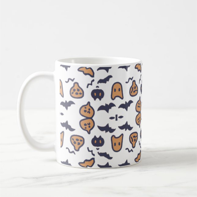 Mug Motif Citrouille d'Halloween effrayant (Gauche)