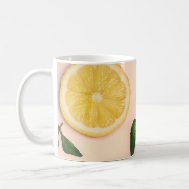 Mug Motif Citrus sur arrière - plan pastel (Gauche)