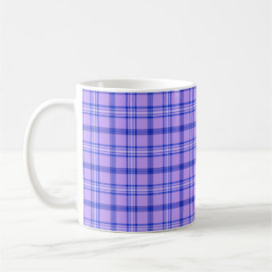 Mug Motif Classique Carreaux Bleu Violet Lumineux