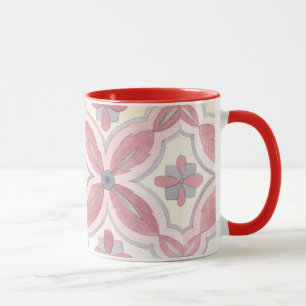 Mug Motif classique en carreaux rouge, bleu et rose ca
