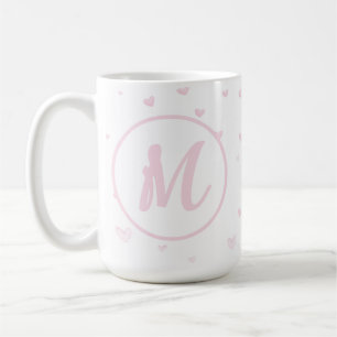 Mug Motif Coeur rose Fille Romantique Monogramme
