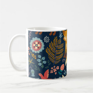 Mug Motif coloré avec un renard, motif, forêt, chute