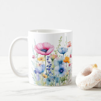 Mug Motif coloré d'aquarelle à fleurs de printemps