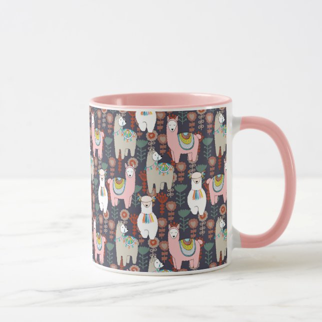 Mug Motif coloré de lamas (Droite)