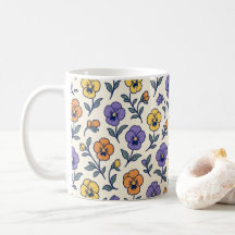 Motif coloré de pensées