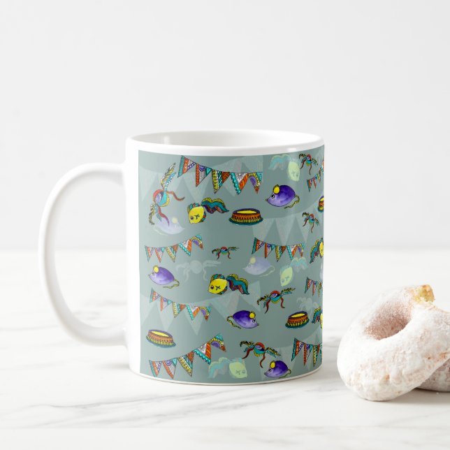 Mug Motif coloré pour chats (Avec donut)