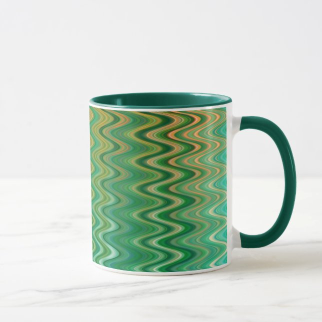 Mug Motif coloré vert orange Zigzag (Droite)