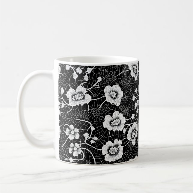 Mug Motif complexe de dentelle florale (Gauche)