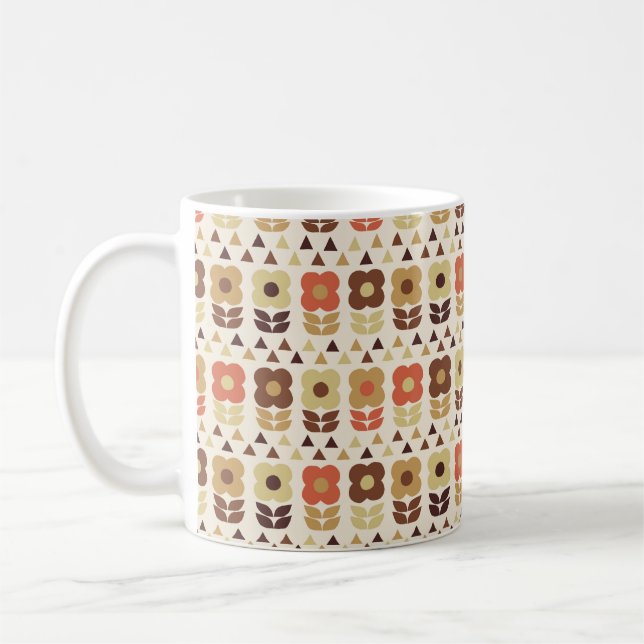 Mug Motif continu fleurs rétro (Gauche)