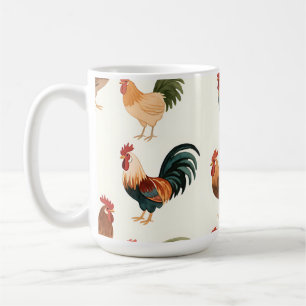 Mug Motif Coq Vintage Style Ferme Ancienne