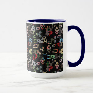 Mug Motif couleur arc-en-ciel de crypto-monnaie