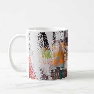 Mug motif crâne. effets colorés navire crâne abstrait