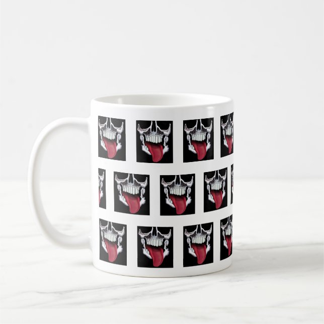 Mug Motif crâne rouge noir et blanc (Gauche)